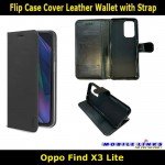 Flip Case Cover Leather Wallet with Strap For Oppo Find X3 Lite CPH2145 Slim Fit Look